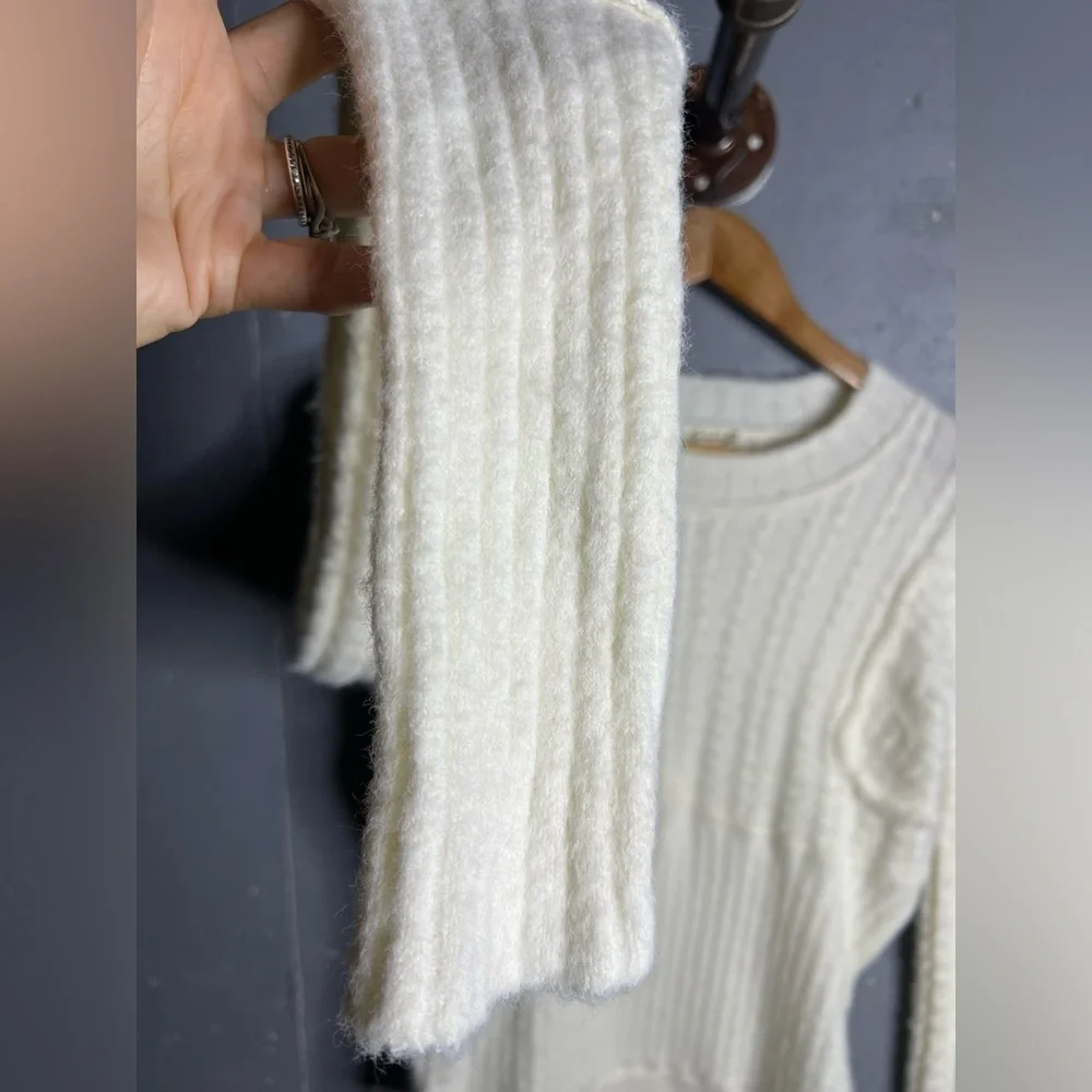 Free People Keep Me Warm Bodysuit Coconut Milk Ivory White Women's Size XL